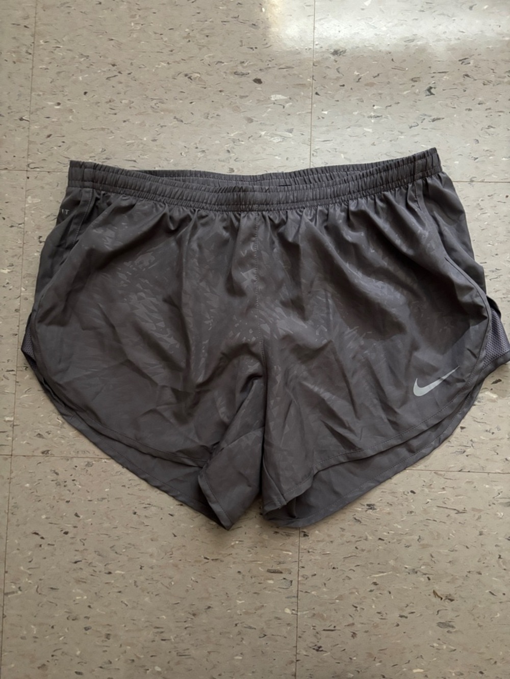 NWT Nike Women's Dark Gray Athletic Running Shorts with Reflective Swoosh